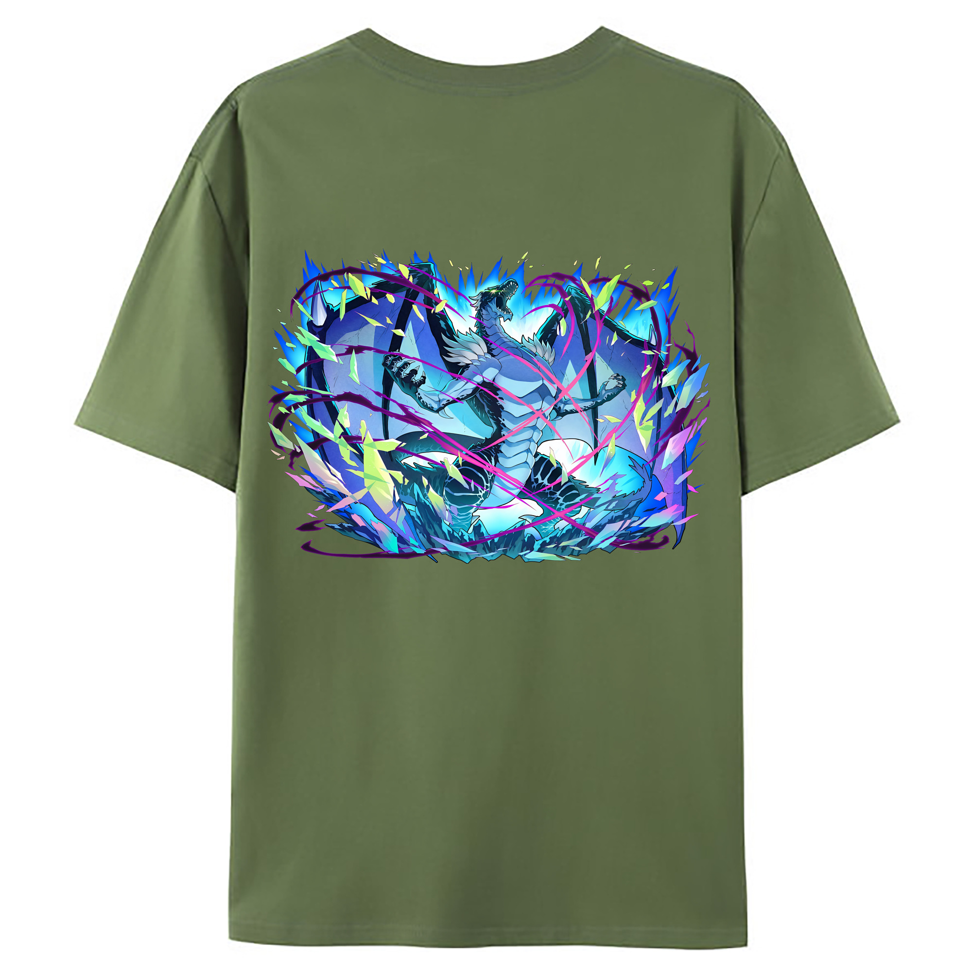 （画像用） 転スラ Regarding Reincarnated to Slime 綿100％ メンズ半袖Tシャツ（バックプリント） 通気性